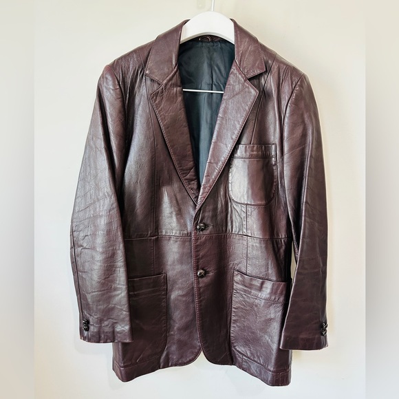 Vintage Other - 70's Vintage Sport Genuine Leather Blazer Jacket Size